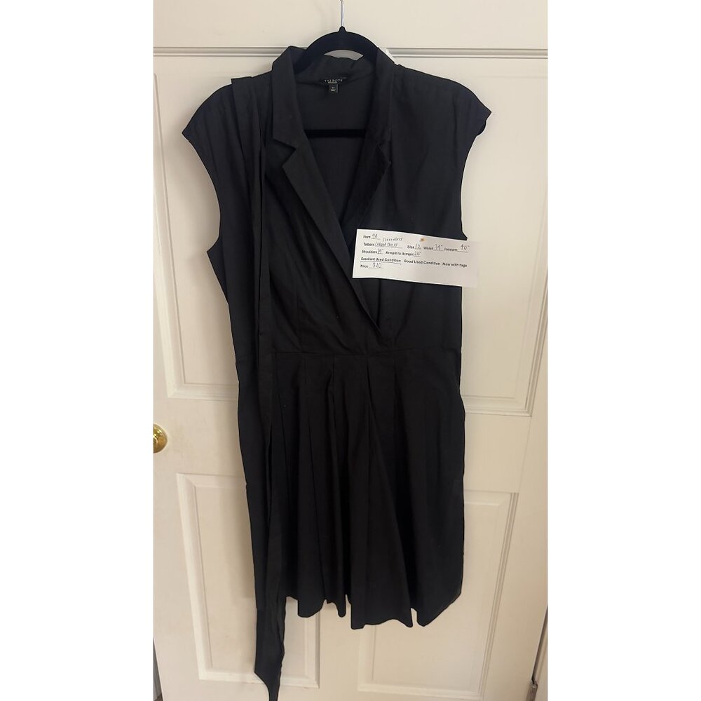 Talbots Black Sleeveless Wrap Front Dress Size 12